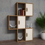 Hanah Home Flora Estantería de Pared Nogal y Crema